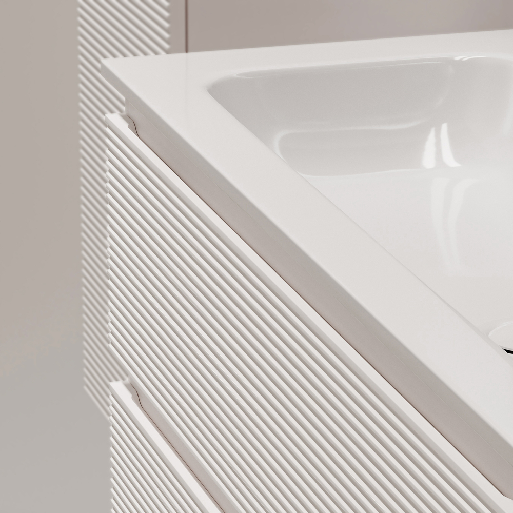 Тумба подвесная под раковину левая Sancos Folk, Bianco 995х445х500