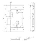 Замок врезной Apecs 5300-G