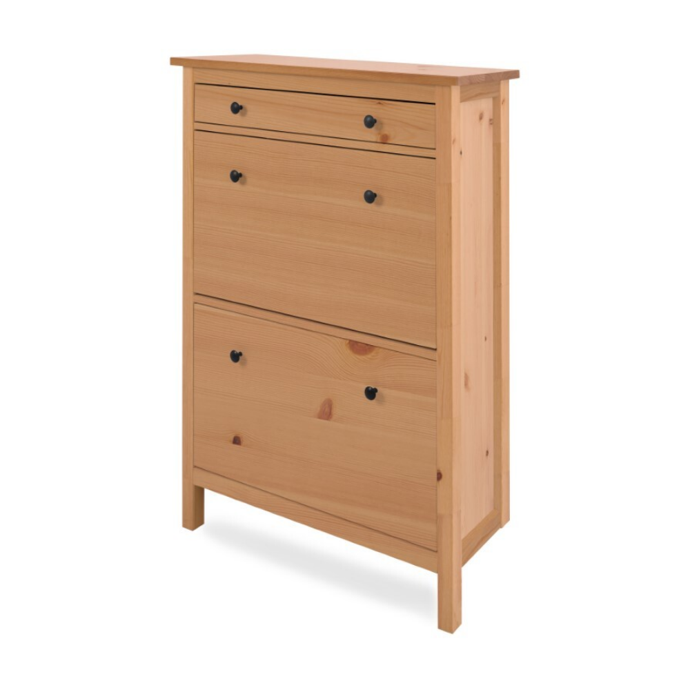 Обувница 3 ящика КЫМОР (HEMNES), 89х31х128 см, светло-коричневый