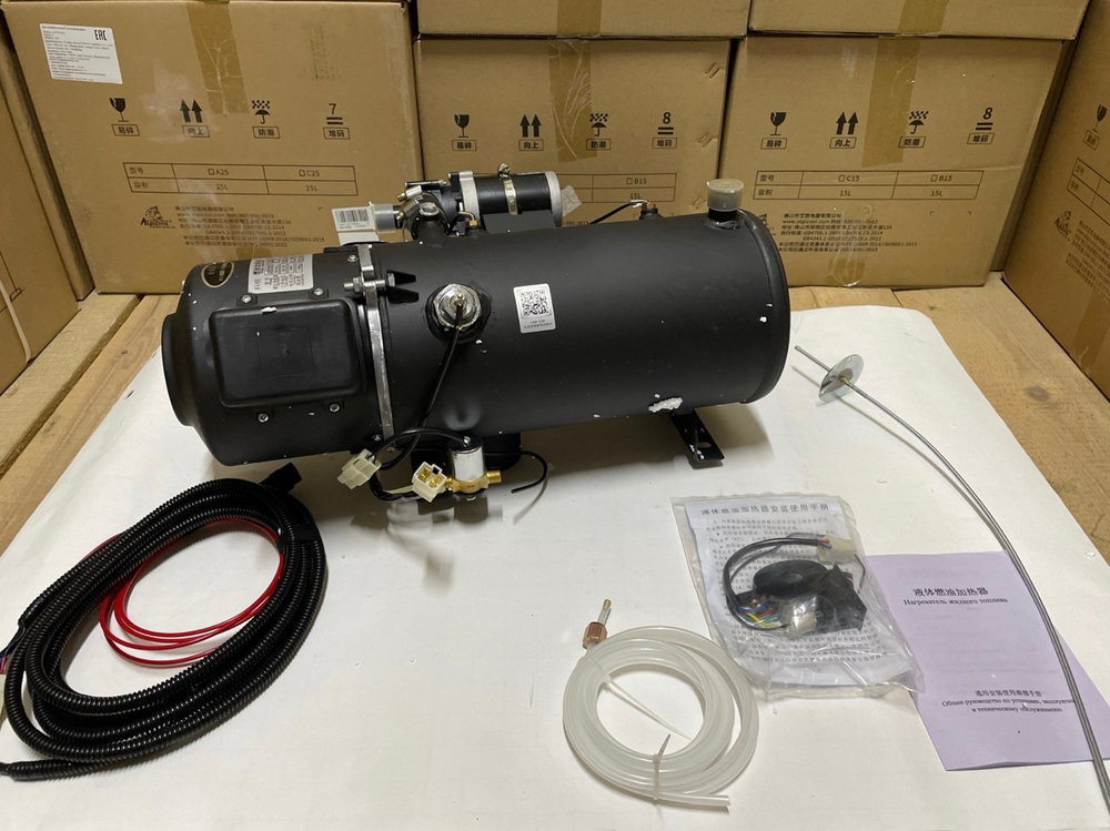 Вулкан 12V / Подогреватель (12 вольт, 16 кВт) предпусковой двигателя, мокрый фен, гидроник (Гарантия 1 месяц) END-