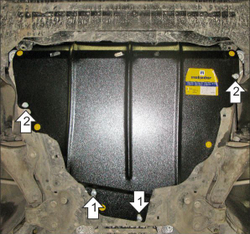 Защита картера двигателя, КПП. 2 мм, Сталь. для Ford Galaxy 2010-2015, Motodor.72602