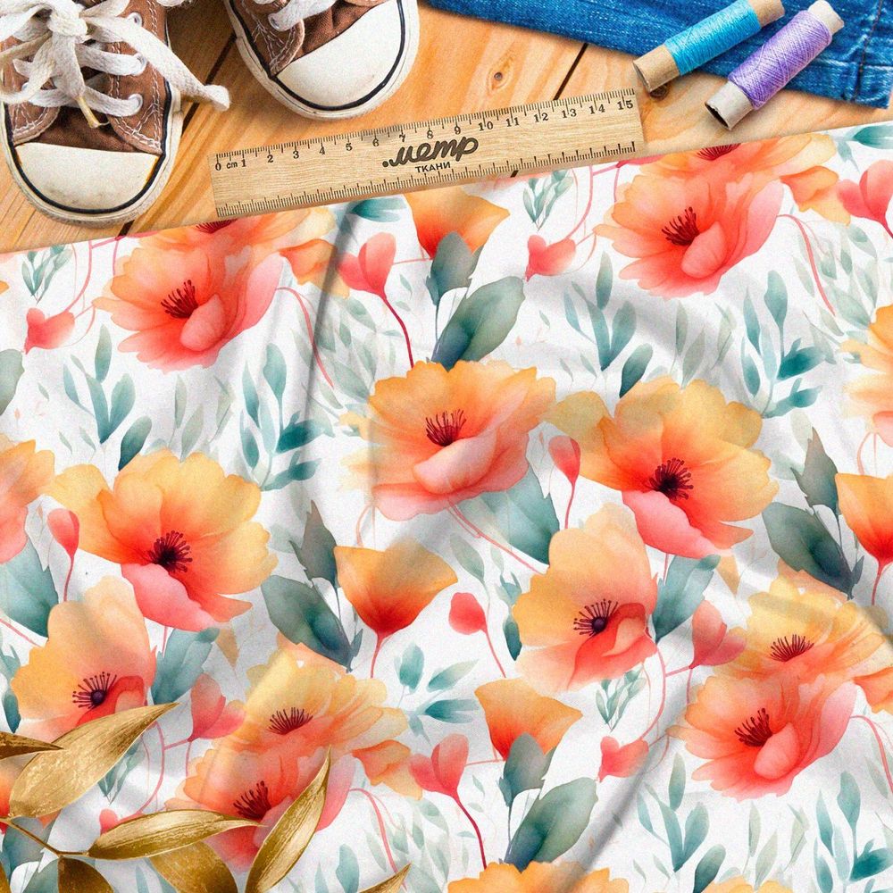 Ткань премиум атлас мелодия природы