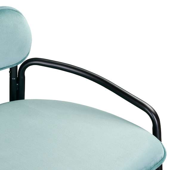 Полубарный стул Ror, Round, светло-бирюзовый велюр