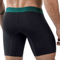 Мужские трусы боксеры черные удлиненные Clever Moda AUDAZ LONG BOXER 186811