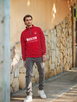 Толстовка мужская с зип-воротником "Moscow" красный