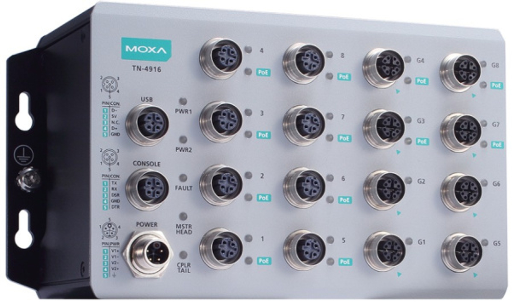 Коммутатор управляемый MOXA TN-4916-ETBN-8PoE-4GPoE-4GTXBP-WV-CT-T
