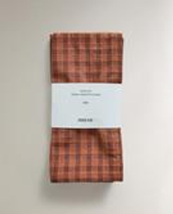 ZARA HOME НАБОР САЛФЕТОК В КЛЕТКУ (2 ШТ.), ЧЕРЕПИЧНЫЙ