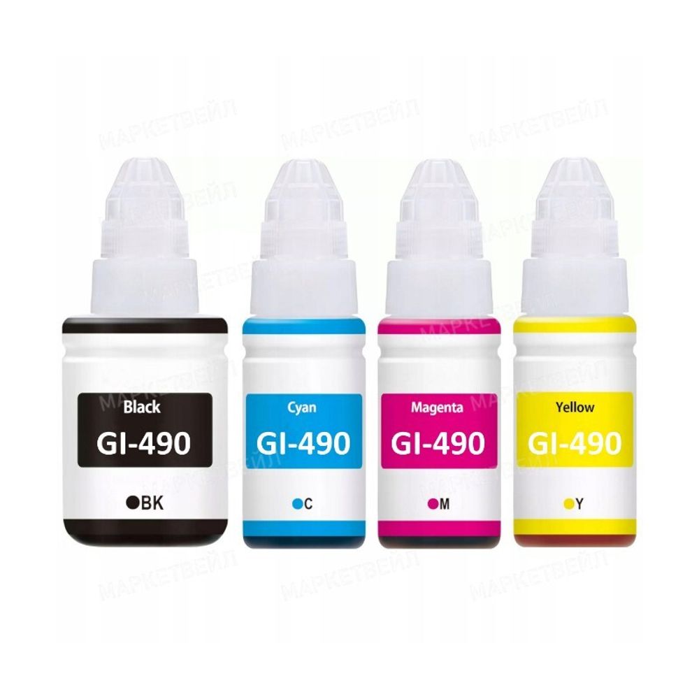 Набор чернил AQ, аналог Canon Multipack GI-490 для PIXMA G1400/G2400/G3400 (CMY 3x70ml, BK 1x135ml)