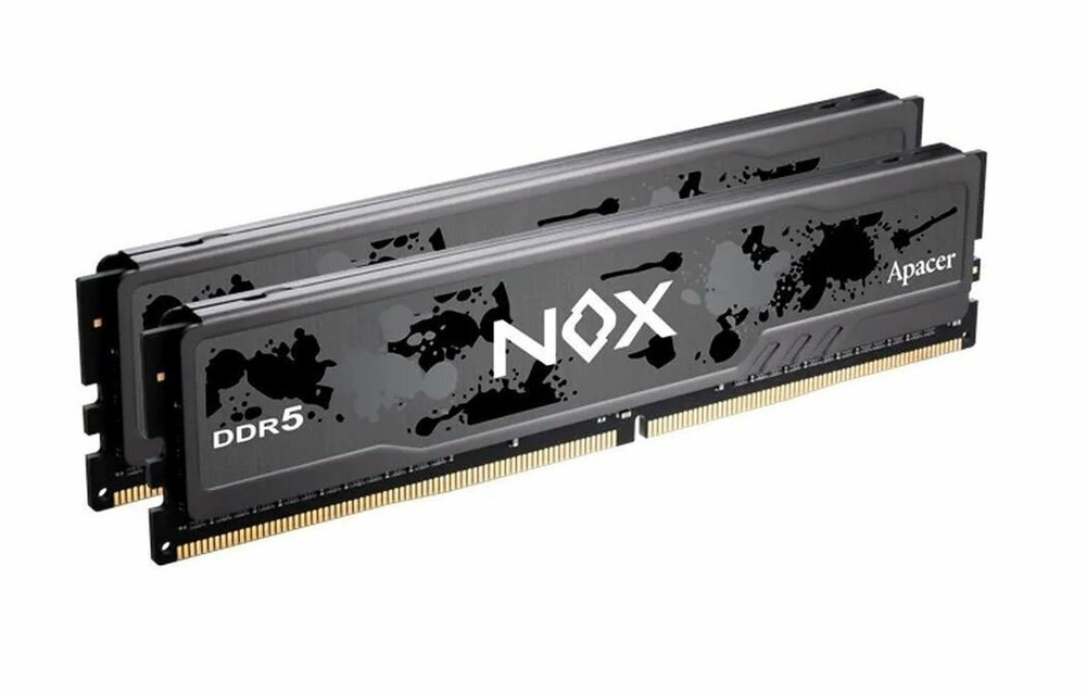 Оперативная память Apacer NOX DDR5 — 6000 / 6200 / 6400 МГц, 32 ГБ (2×16 ГБ) и 64 ГБ (2×32 ГБ), чёрный/белый корпус, без подсветки