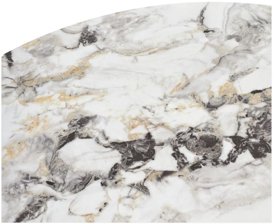 Стол КОЛИЗЕЙ D140 ARCTIC OCEAN, Белый мрамор, керамика / Черный каркас