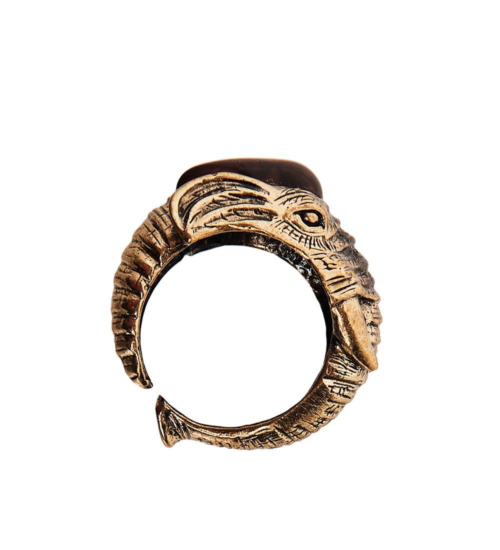 AM-2501 Кольцо «Слон» (латунь, янтарь)