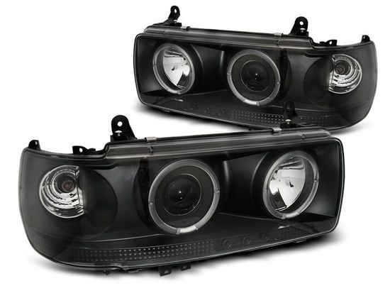 Передние фары Angel Eyes для Toyota Land Cruiser 80 (90-97) Black