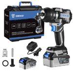 Гайковерт аккумуляторный DEKO DKIS20FU-Li бесщеточный 20В, 2*5.0 Ач, 850 Нм, в кейсе 063-4433