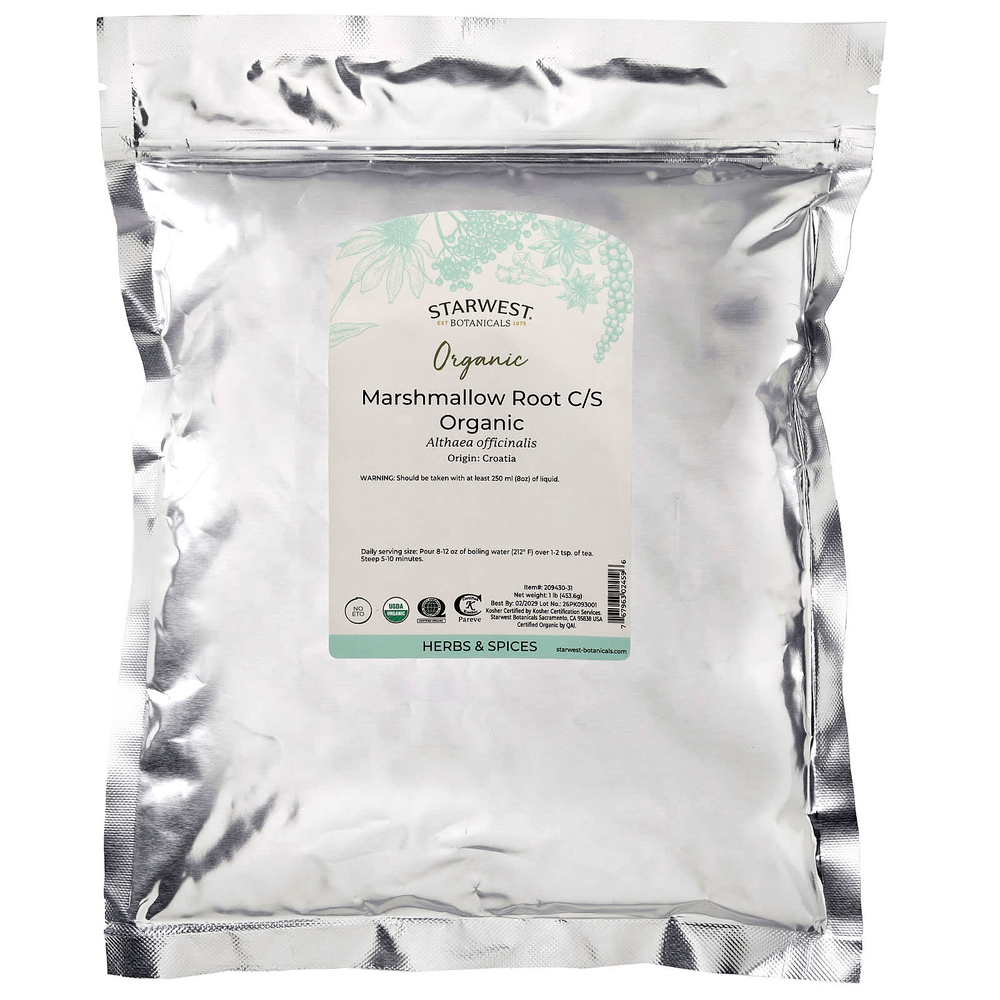 Starwest Botanicals, Органический корень алтея C/S, 1 фунт (453,6 г)