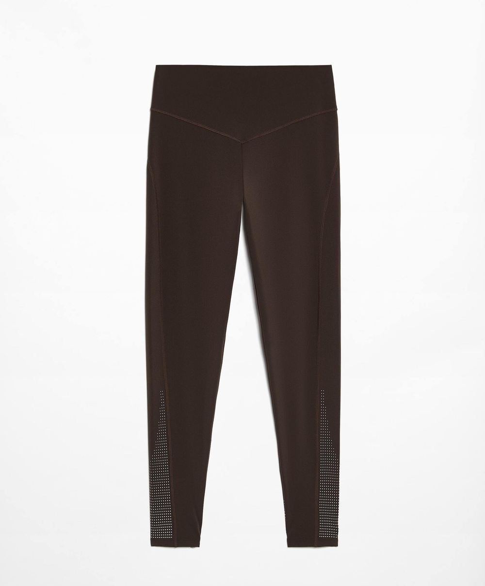 OYSHO Легинсы до щиколотки Compressive Running с высокой посадкой, 65 см, темно-коричневый