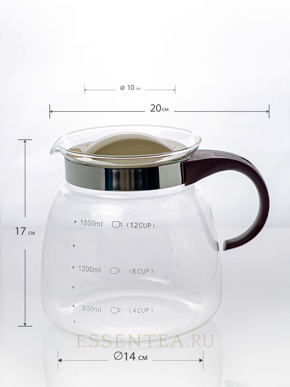чайник стеклянный размеры