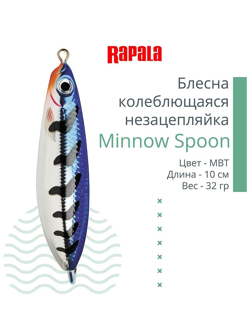 Блесна для рыбалки колебалка Minnow Spoon, 8см, 22гр