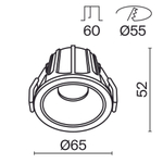 Встраиваемый светильник Technical DL043-01-10W4K-RD-WB