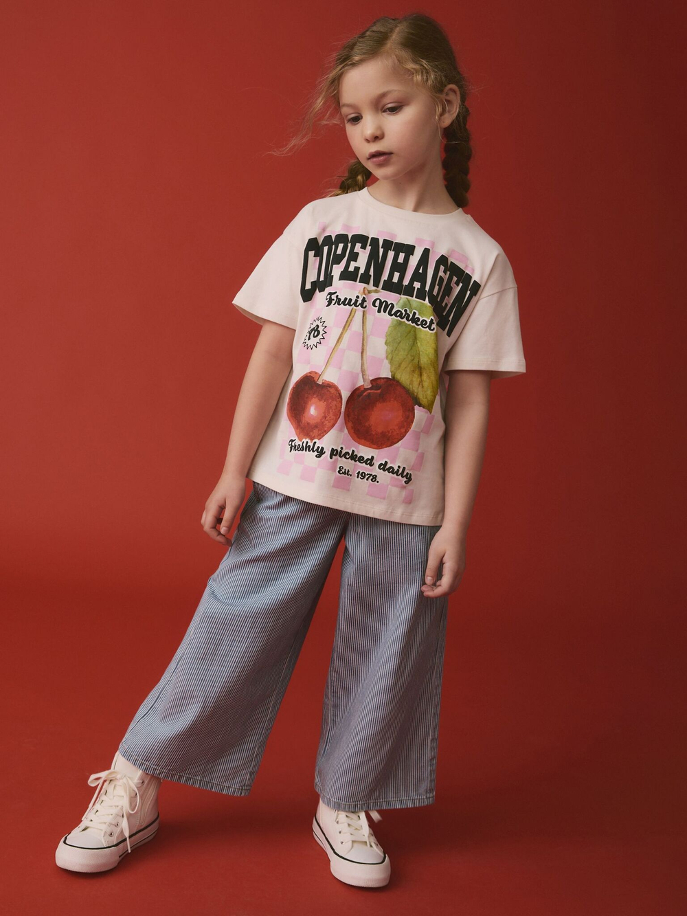 Футболка и брюки в комплекте для девочки Next AG8-884, Бежевый, Голубой