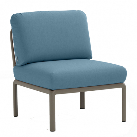 Модуль центральный пластиковый с подушками Nardi Komodo Elemento Centrale, тортора, синий