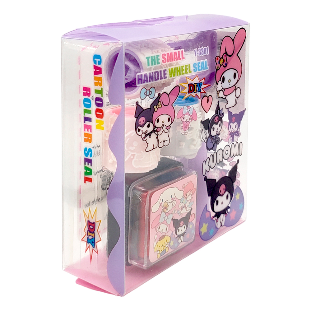 Штамп для детей Куроми, MC-Basir, детские цветные печати с 3 сменными роликами и штемпельной подушкой, 9 см, для рисования и творчества