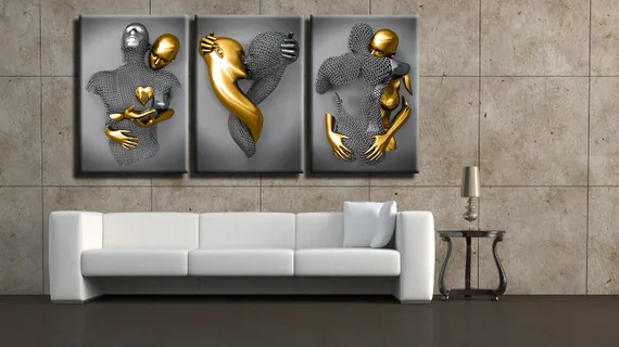 Модульная картина "Металлическая любовь"