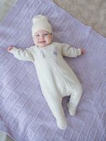 Комбинезон-косуха с закрытой ножкой "Ванильный пудинг" утепленный 0+