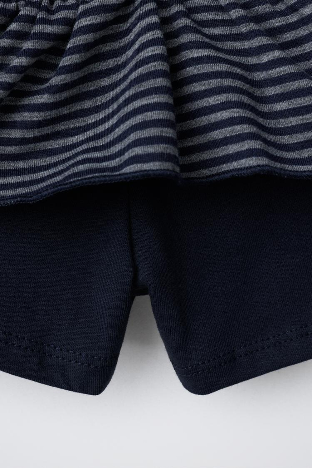 ZARA ЮБКА-ШОРТЫ С ВОЛАНАМИ И ПОЛОСКАМИ, СИНИЙ