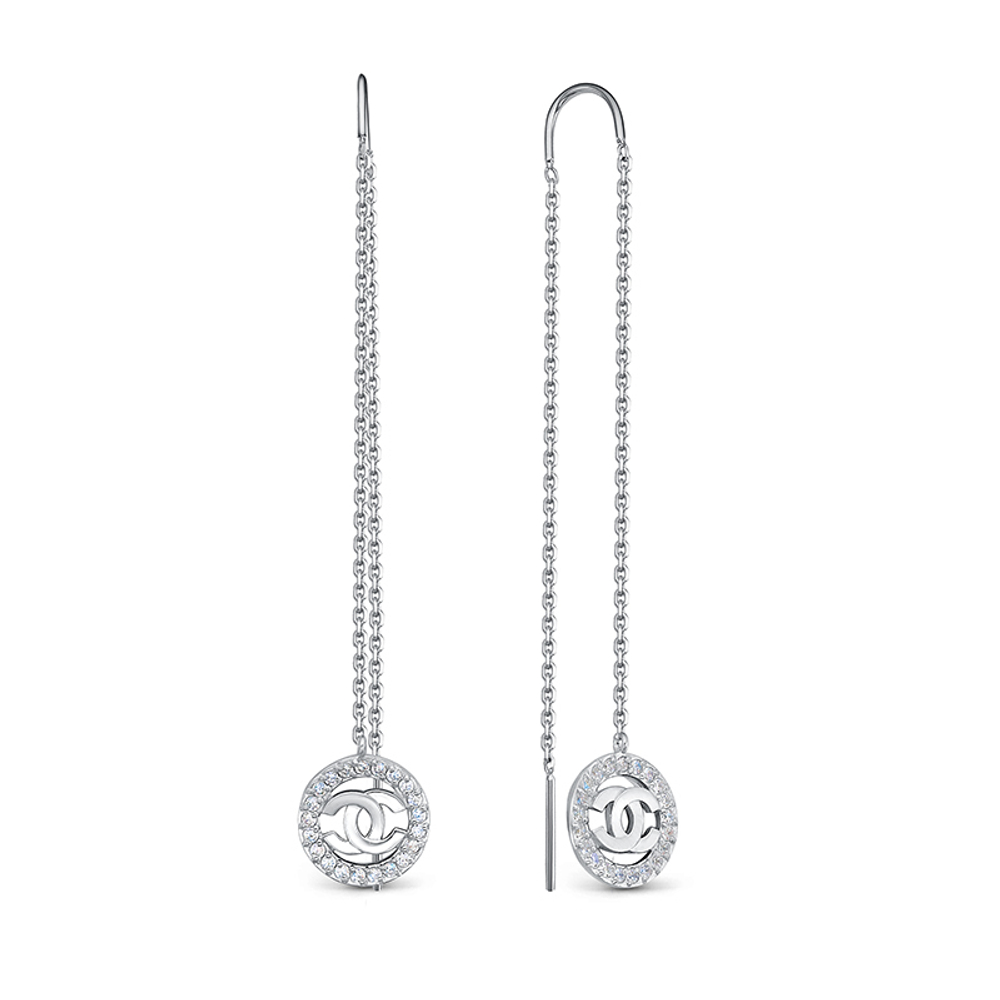 Серьги из серебра 925 пробы с Фианит