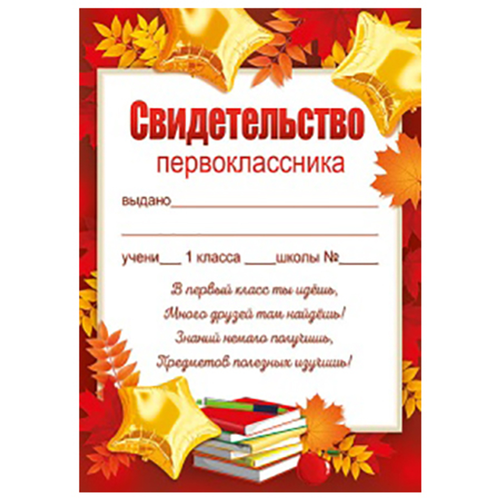 Свидетельство 39.302.00 Свидетельство первоклассника  46071