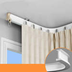 Тихий изогнутый карниз для штор с бегунками