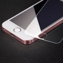 Защитное стекло 2.5D LuazON для iPhone 5/5S, полный клей, 0.26 мм, 9Н