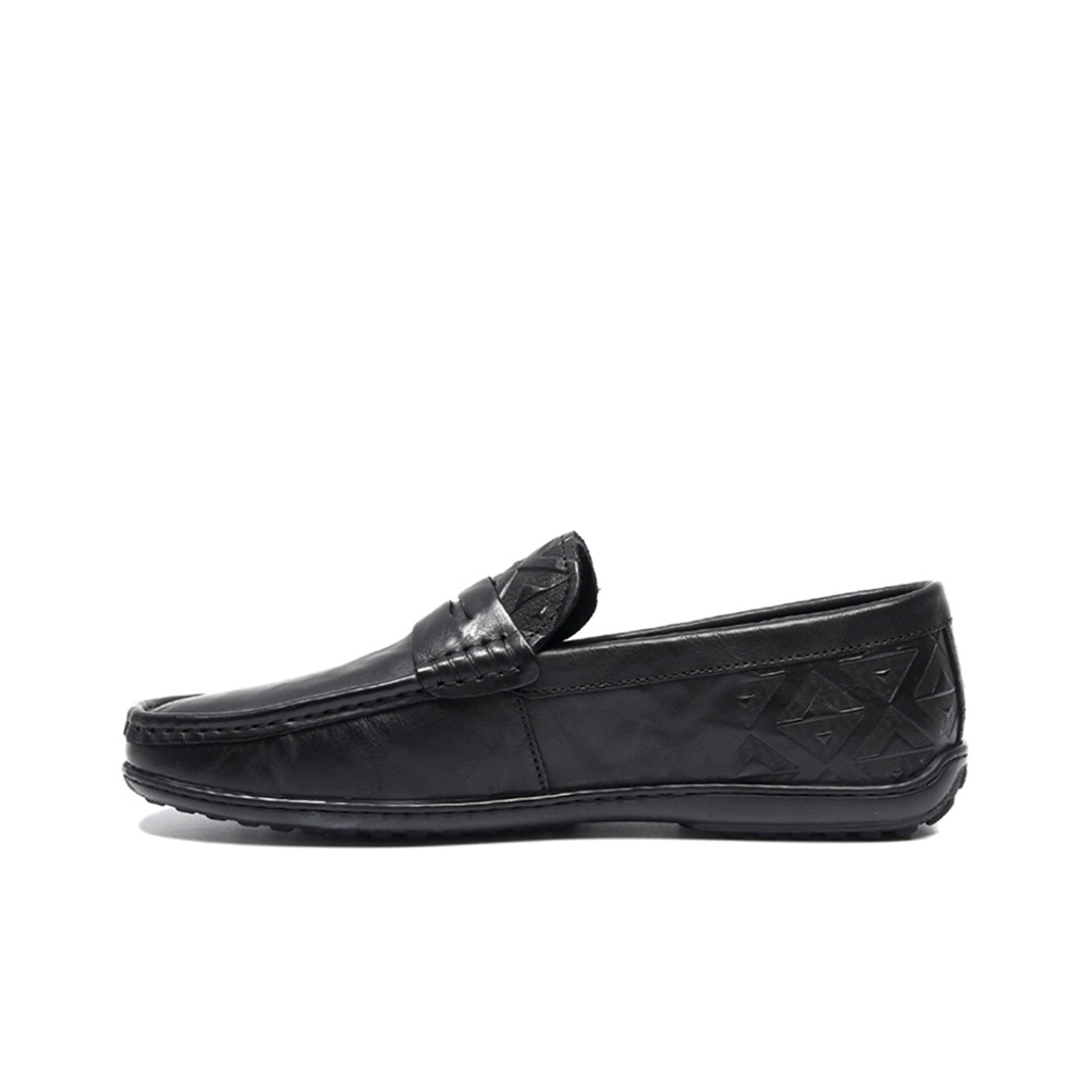 Bansley Top Grain Cow Leather Gommino Loafers Men"s Black