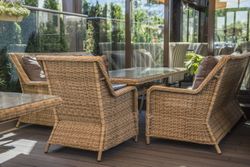 "Гляссе" кресло плетеное из искусственного ротанга, цвет соломенный