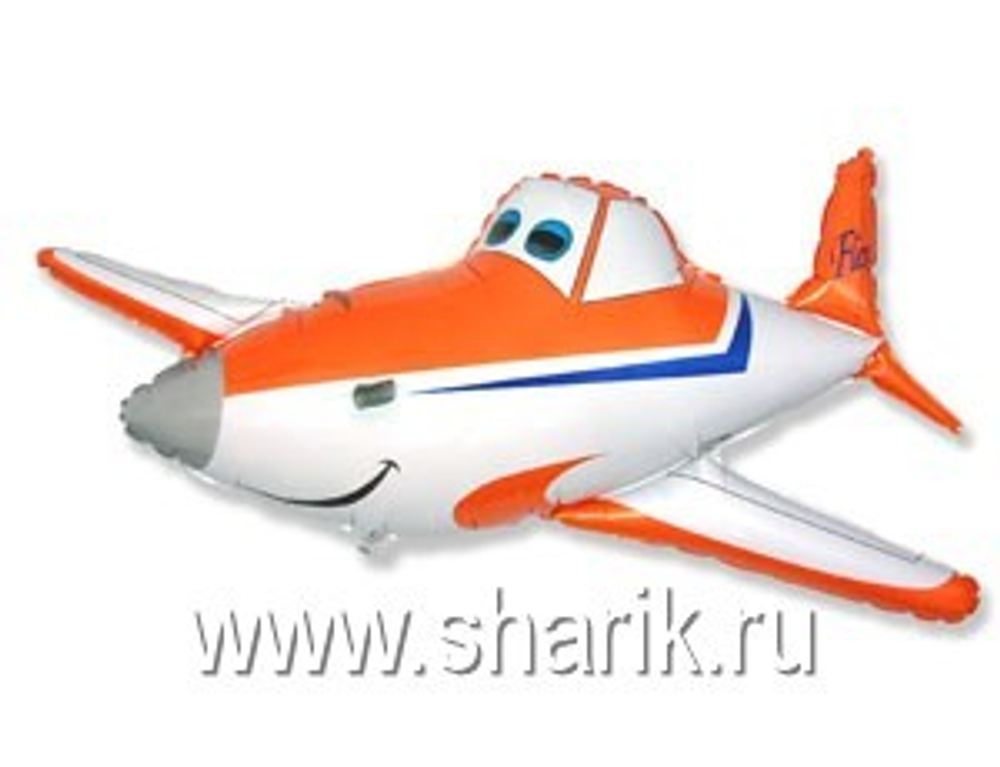 Шар фольга "Самолет оранжевый" 110 х 54 см