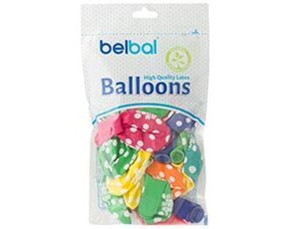 Шар (14"/36 см) Шелкография пастель, С Днем рождения, горошек 25 шт.