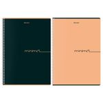 Тетрадь А4, 96 л., BRAUBERG, гребень, клетка, матовая ламинация, "Минимал_Цвет" (микс в спайке), 405319