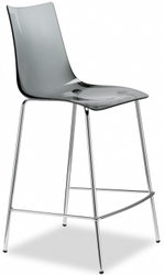 Стул полубарный прозрачный Scab Design Zebra Antishock, хром, серый