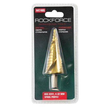 Сверло ступенчатое спиральное RockForce HSS 4241(4-32мм)