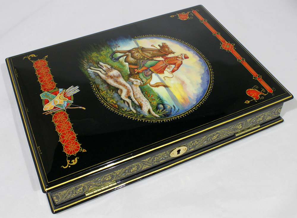 Шкатулка под бумаги "Охота с борзыми" №2