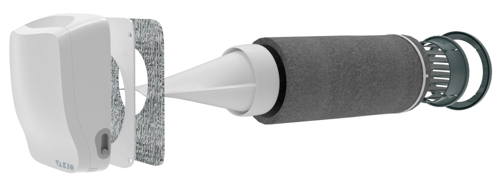 Приточный вентиляционный клапан VAKIO KIV PRO, серый