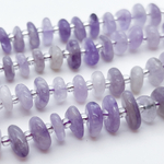 Аметист лавандовый, галтовка, размер около 8,5-11*3-4 мм, цена за отрезок 19 см (1/2 нити)