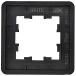 BRITE Рамка 1-местная РУ-1-2-Бр стекло черный RE IEK