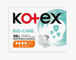 ПРОКЛАДКИ KOTEX BIO CARE NORMAL 8ШТ
