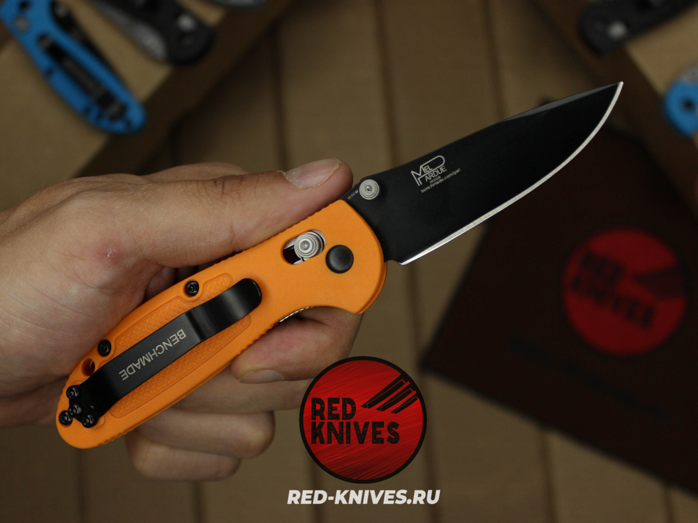 Нож Benchmade 556 Griptilian Mini - оранж нейлон, клинок черный RK/Н39