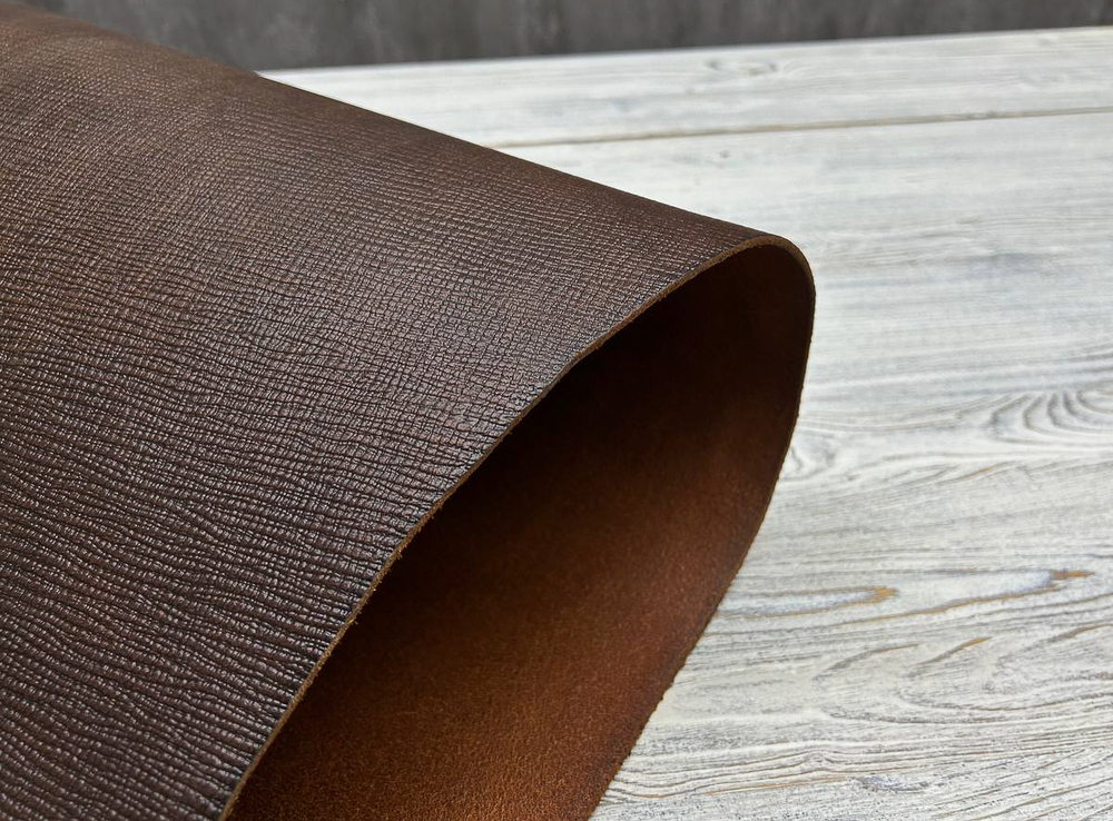 Сафьяно цв. Оливковый / Saffiano Oliva Brown, толщ. 3,0+ мм, ременная кожа