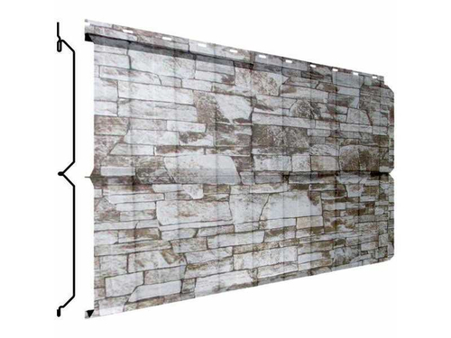 Сайдинг металлический L-брус ECOSTEEL Глянец 0,5мм Камень