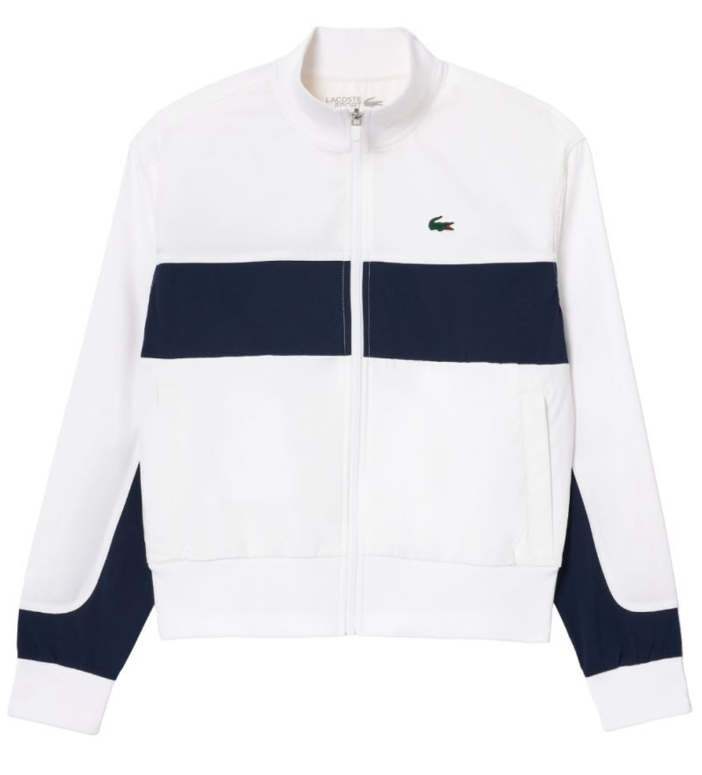 Женская теннисная куртка Lacoste Ultra-Dry Colourblock Stretch Tennis - white/navy blue