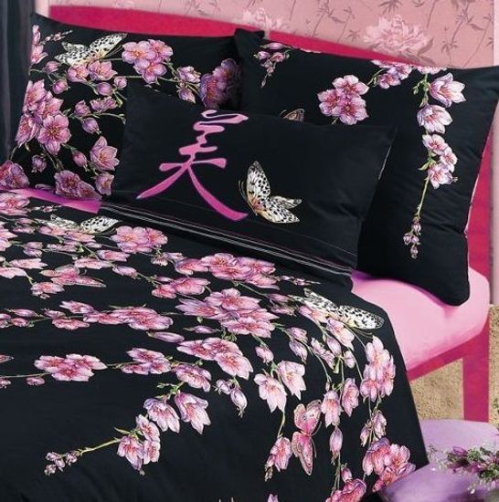 Двуспальный с европростынёй комплект постельного белья Сакура поплин