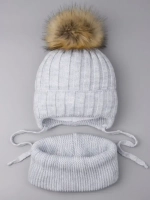 Шапка зимняя для девочек вязаная и снуд